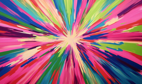 Explosion of color with bold, jagged streaks vibrantly energizes abstract art with dynamic visual intensity