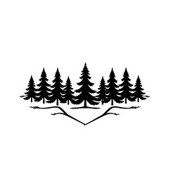 Obraz premium Forest silhouette against white background, with dark trees, minimalist art.