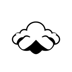Bold, stylized, black and white illustration of a cloud formation on white background.