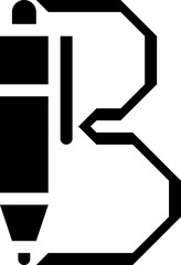 logo pen line letter b