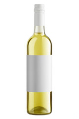Wine Bottle isolated on white background, full depth of field