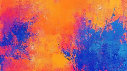 Fototapeta premium Abstract Orange And Blue Textured Paint Art
