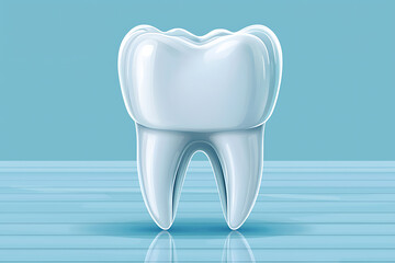 A clean and modern vector illustration of a tooth, featuring smooth lines and minimalistic design