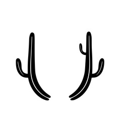 Black and white illustration of two cacti, cactus plants in a minimalist style.