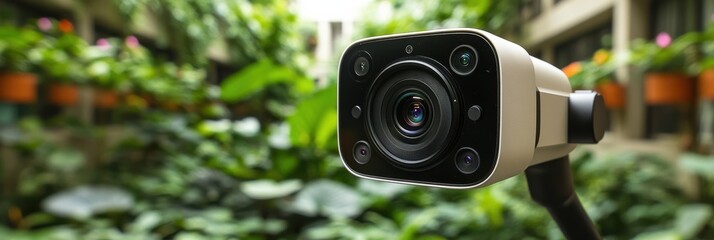 Motion detection camera equipped with high resolution for outdoor monitoring in lush environment
