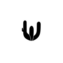 Abstract Silhouette of a Cactus: Minimalist Design