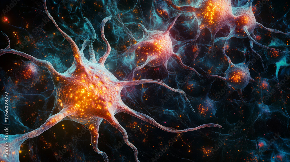Poster Legal docs transform into vibrant neural connections in the digital age