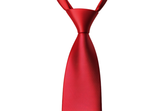 Red tie with a white background