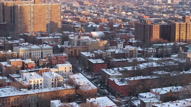 Aerial view of Clinton Hill, Brooklyn