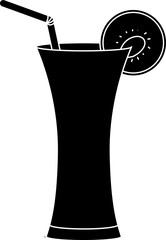 Juice glass silhouette vector