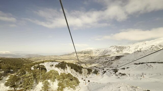 Ski lift snow. High quality video