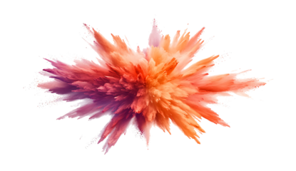 Holi paint color powder explosion colorful isolated on white background PNG.AI GENERATED