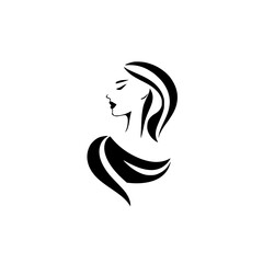 Silhouette
A minimalist presentation of an elegant woman's profile shown profile view.