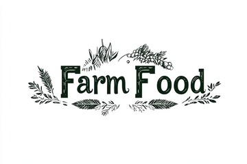 Fototapeta premium Creative graphic design for advertising farm food products with a rustic theme