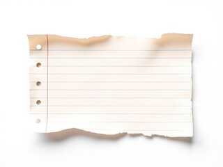 Aged Ripped Notebook Page with Textured Paper