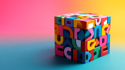 Letters I of colorful cube.
