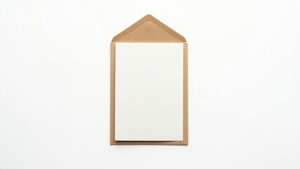 Blank White Card Kraft Brown Envelope Mockup - High-Quality Photorealistic