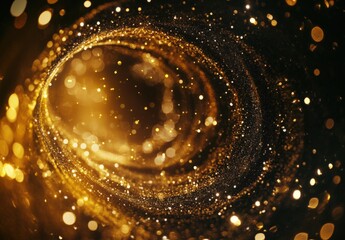 abstract luxury gold background with bokeh light with star glitter and circle blinking with copy...