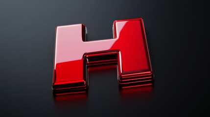 Vector letter H logo. Brand logo H for the company in the form of 3D letters. Red style.