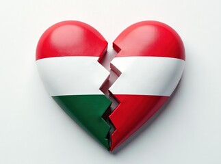 Broken Heart Hungary Flag - Striking Visual