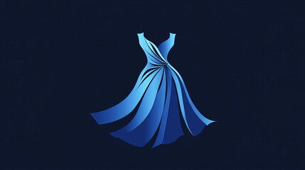 Vector dress logo. Fashion store logo. Blue style