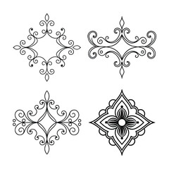 set of decorative ornamental elements