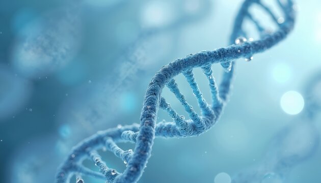 Close-up of DNA molecule helix in blue tones. Genetic mapping, disease predisposition analysis, advanced genetic research, deoxyribonucleic acid, heredity risk screening, diagnostic tool for