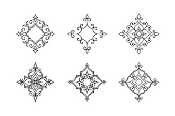 set of ornamental elements