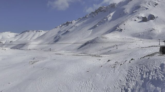 Ski lift snow. High quality video