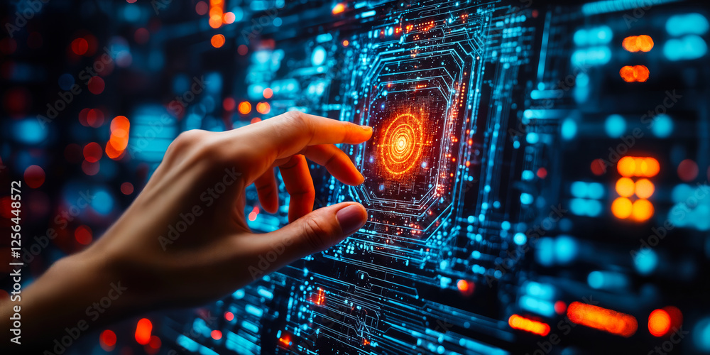 Poster advanced ai integration in technology sector with predictive analytics enhancing decision making and