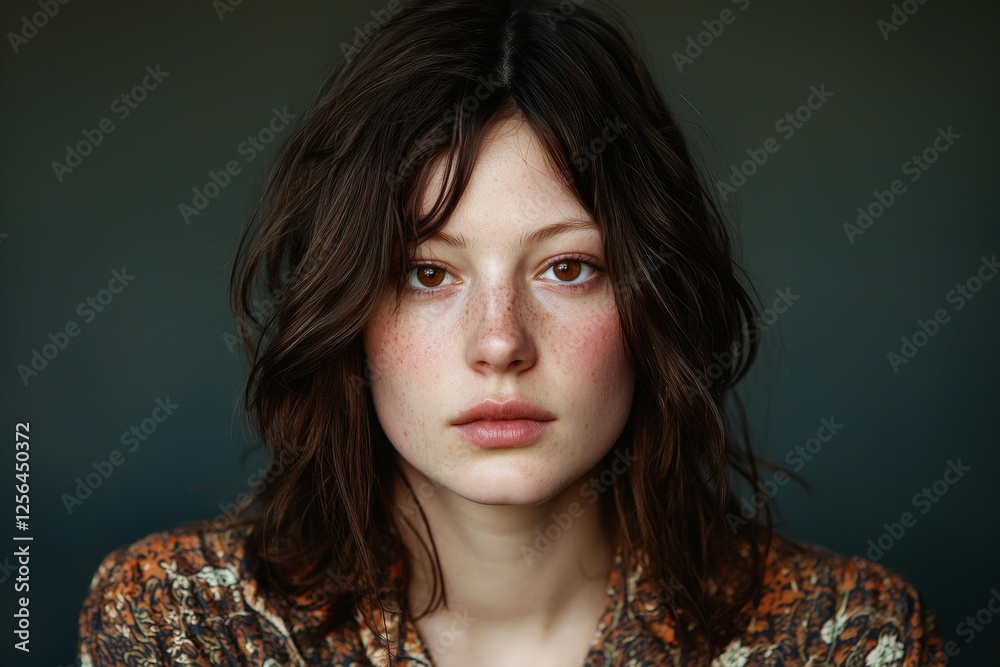 Canvas Prints Woman with brown hair and a red nose