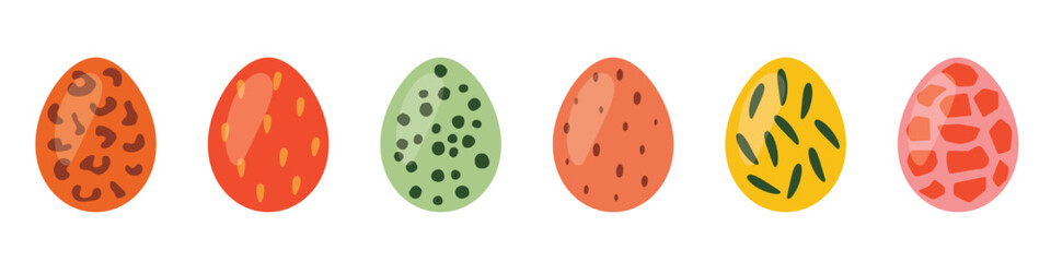 set of different colorful easter eggs with abstract ornaments - vector illustration
