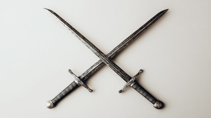 Naklejka premium Fencing icon. Fencing 2 crossed swords isolated on a light background. Vector illustration.