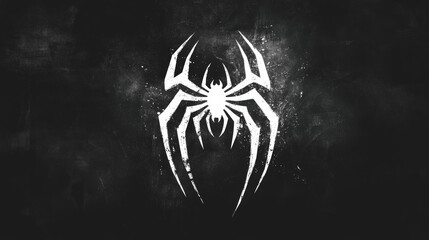 Vector spider logo. Black and white options