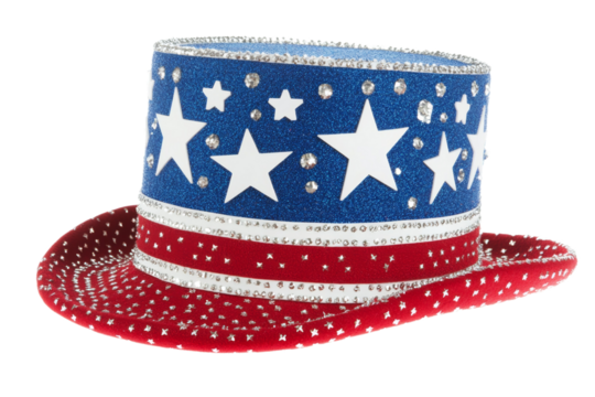 Patriotic hat with stars and stripes