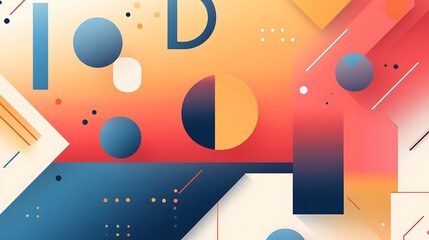 Obraz premium Abstract Geometric Design with Circles and Lines