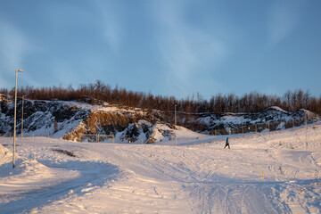 Panoramic mountain view in Kiruna, Swedish Lapland.