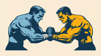 Fototapeta premium Logo vector arm wrestling. Arm wrestling battle fighters