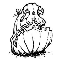 Sad Cartoon Jack-O-Lantern