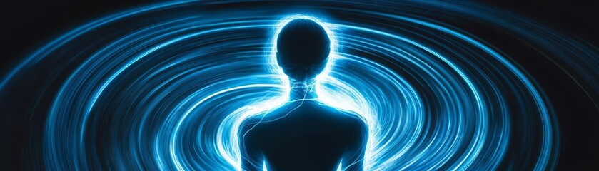 Ethereal time traveler, glowing with temporal energy, surrounded by shifting timelines