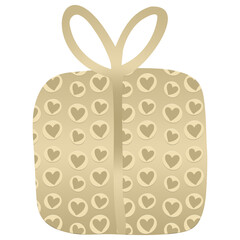 Valentine's Day Gift Box Illustration with Heart Pattern