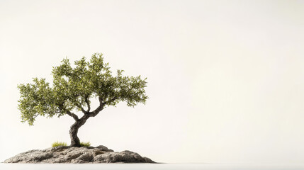 isolated oak tree on a white background