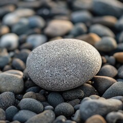 Gravel Pebbles with Lone Rock