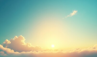 A beautiful blue sky with a sun shining brightly