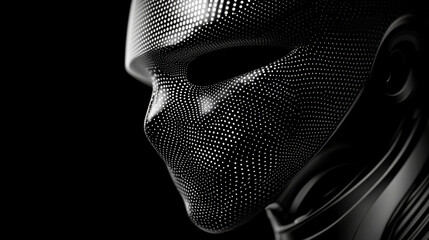 Working of the particles. Working in a helmet that consists of points and circles. Vector illustration.