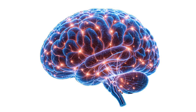 3d rendered illustration of human brain no background