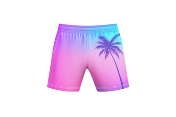 Colorful pair of shorts with a palm tree on the front