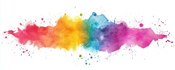 Fototapeta premium Vibrant rainbow watercolor splash with dynamic paint splatter effect