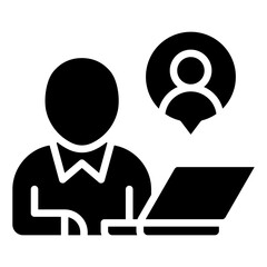 Online Togetherness Glyph Icon Design Vector Illustration