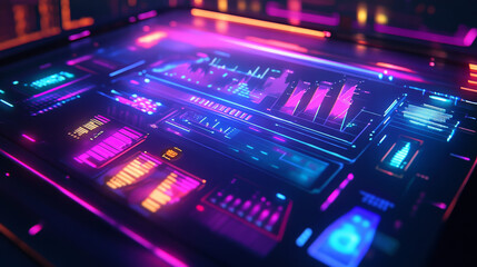 Obraz premium Holographic Grades Tracker: Elevate education visuals with this vector illustration a holographic grade checklist, symbolizing a modern approach to academic assessment.